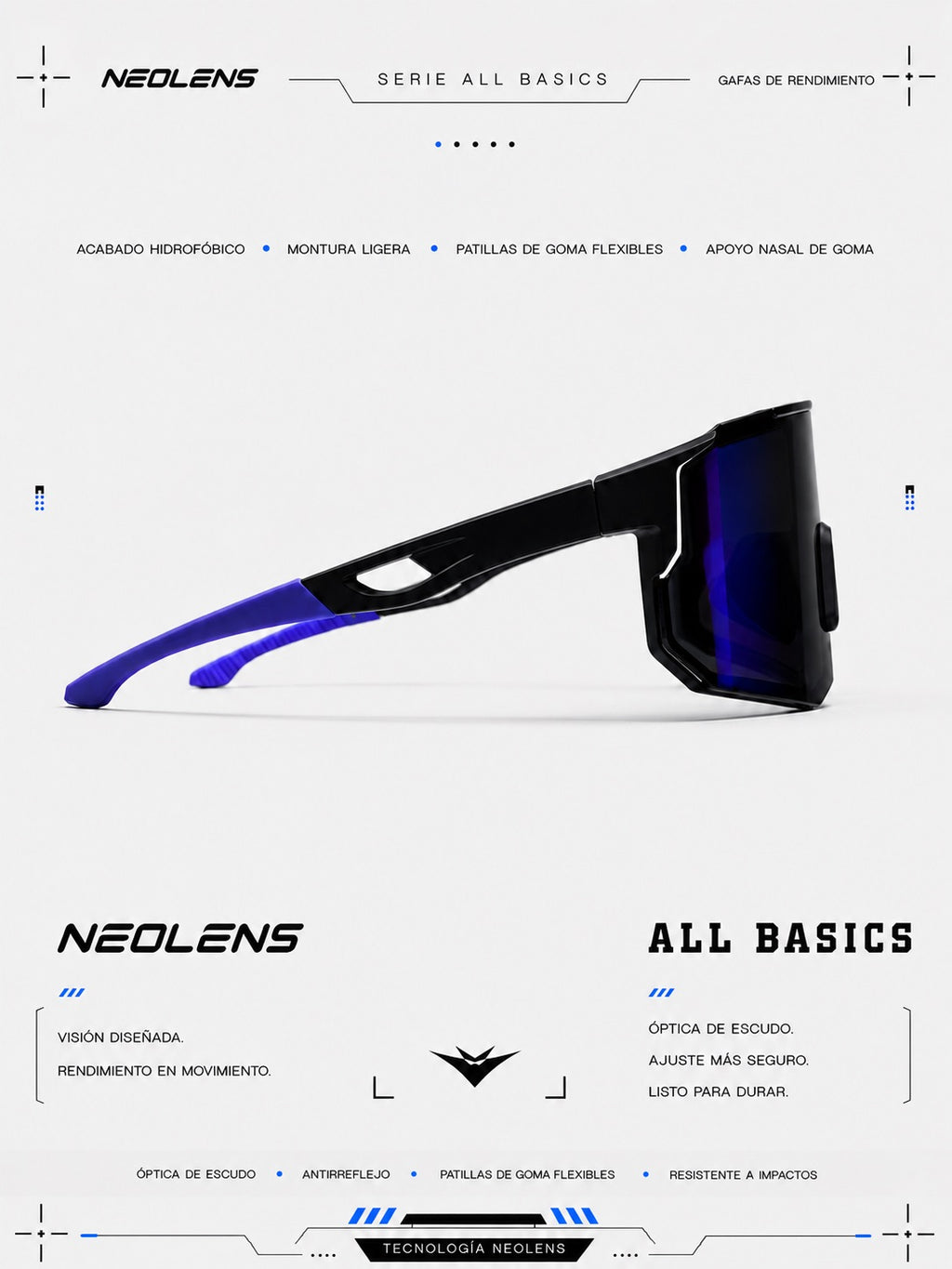 ALL BASIC Electric Blue - ficha técnica patillas flexibles TPU