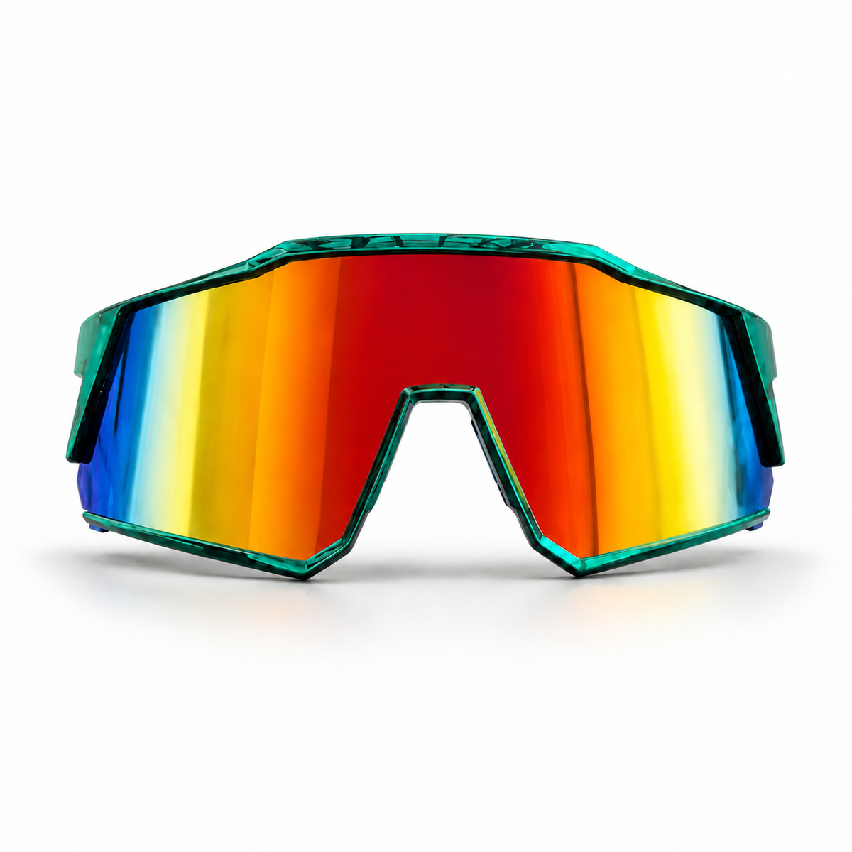 PREMIUM Jade Green Mirror - vista frontal lente rainbow iridiscente