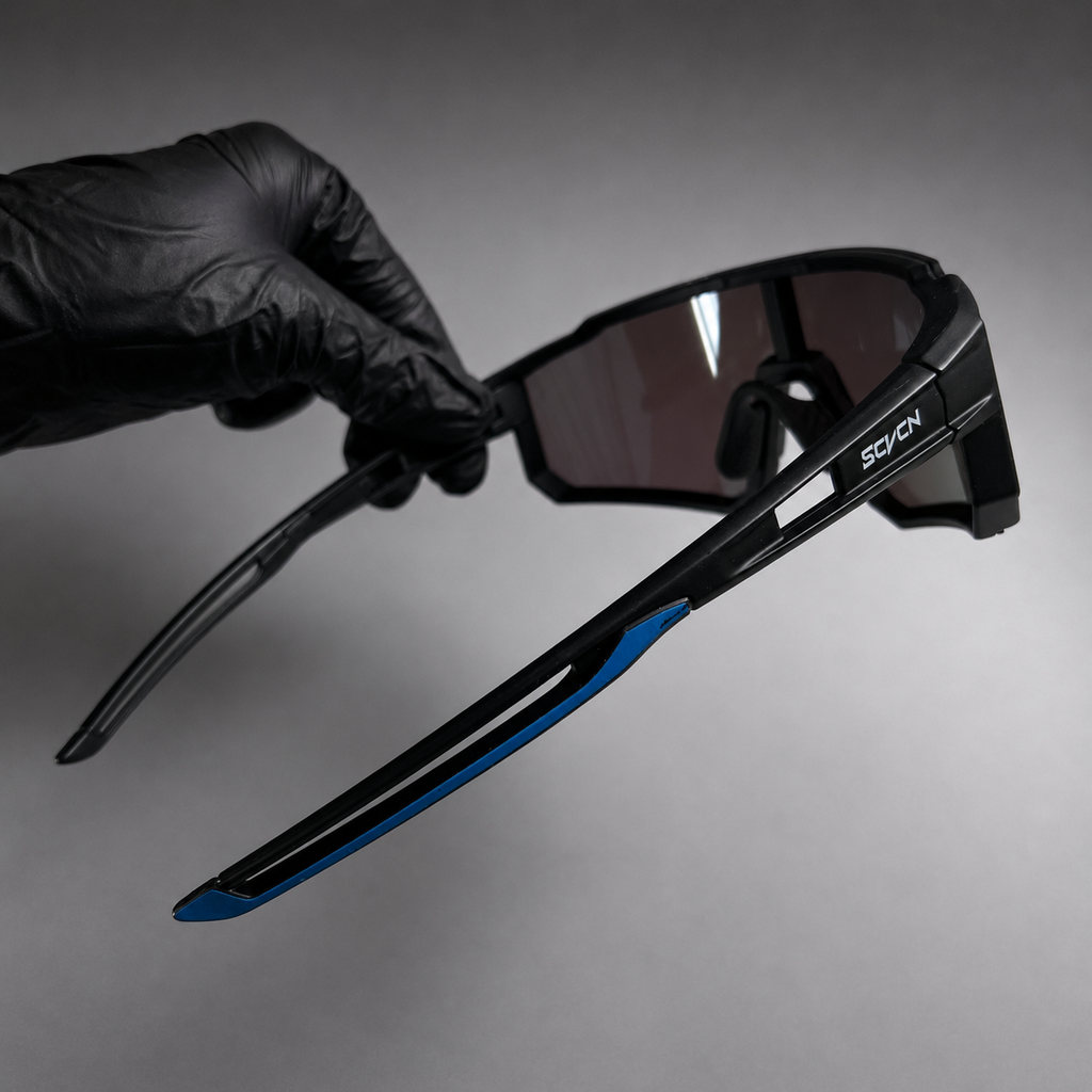 SCVCN Black Blue Mirror - lente azul espejado detalle reflejos