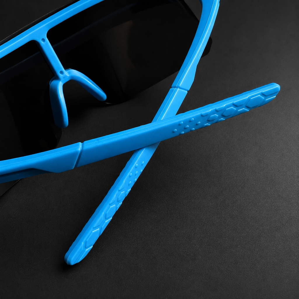 AZUL DRIFT - detalle textura patillas azul eléctrico
