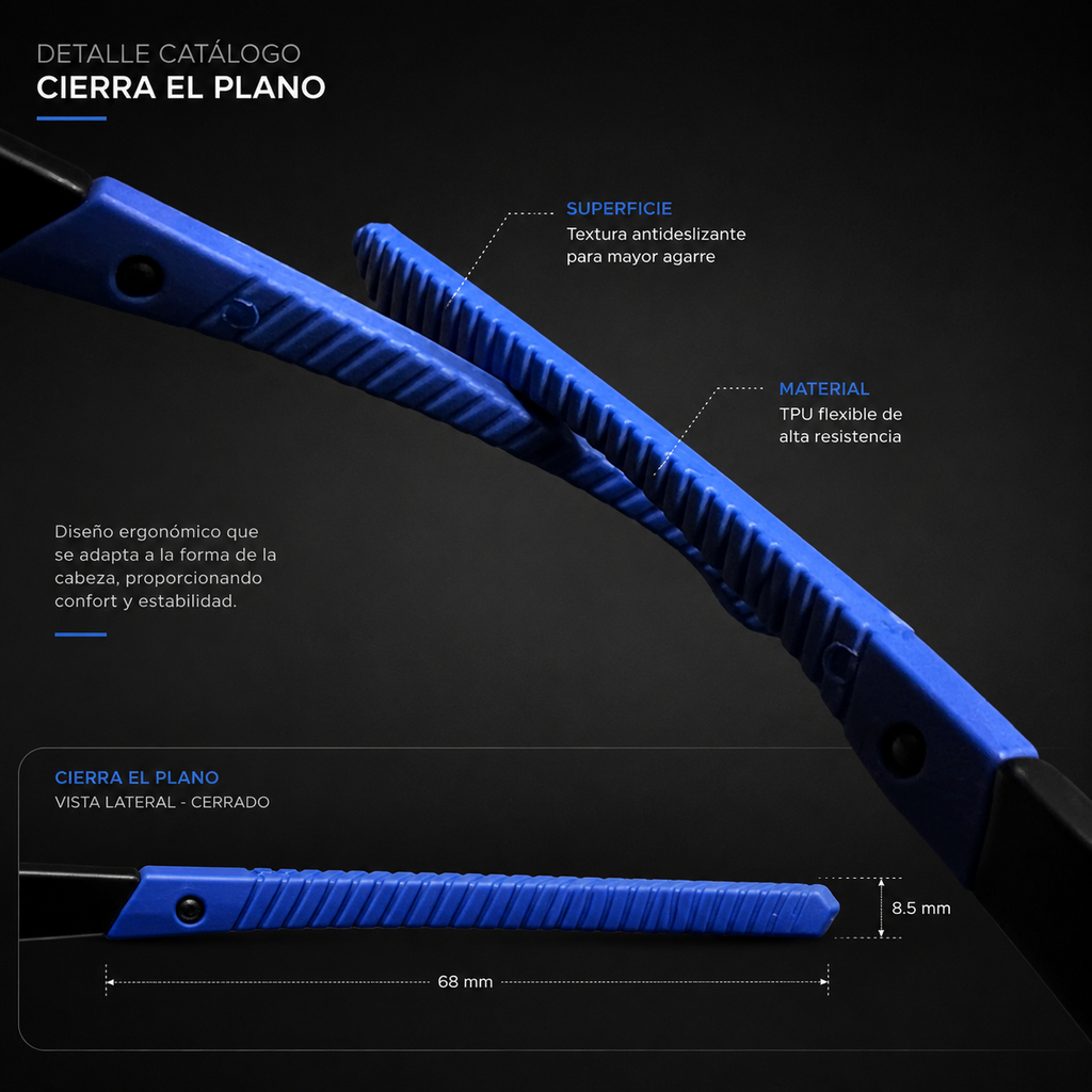 ALL BASIC Electric Blue - vista frontal visor tornasol