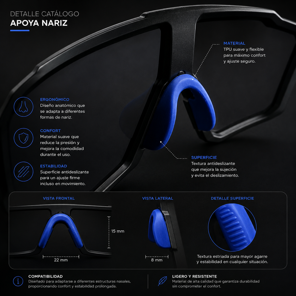 ALL BASIC Electric Blue - vista lateral patillas azul